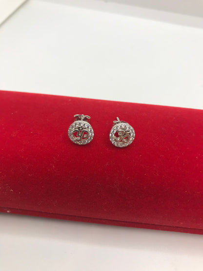 Boucles d'oreilles Om en argent sterling 925