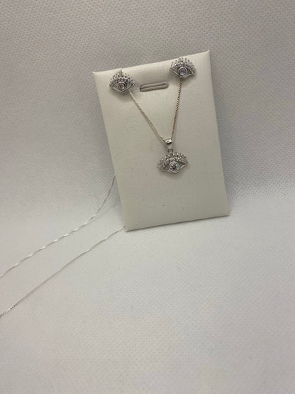 Sterling silver evil eye set